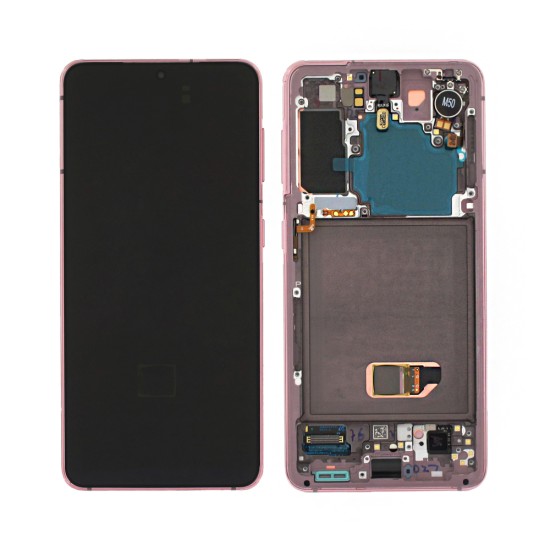 Touch+Display+Frame Samsung Galaxy S21 5g/G991 com Camera Service Pack Rosa